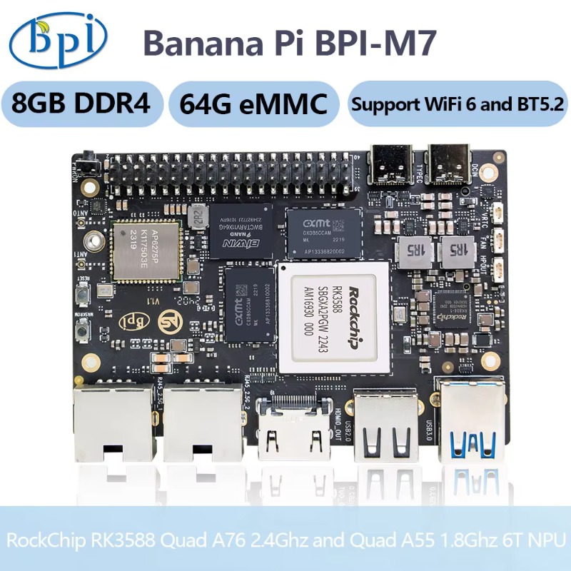 【Penjualan Terlaris】Papan Peng - Banana Pi Bpi M7 Rk3588 ulasan dan harga